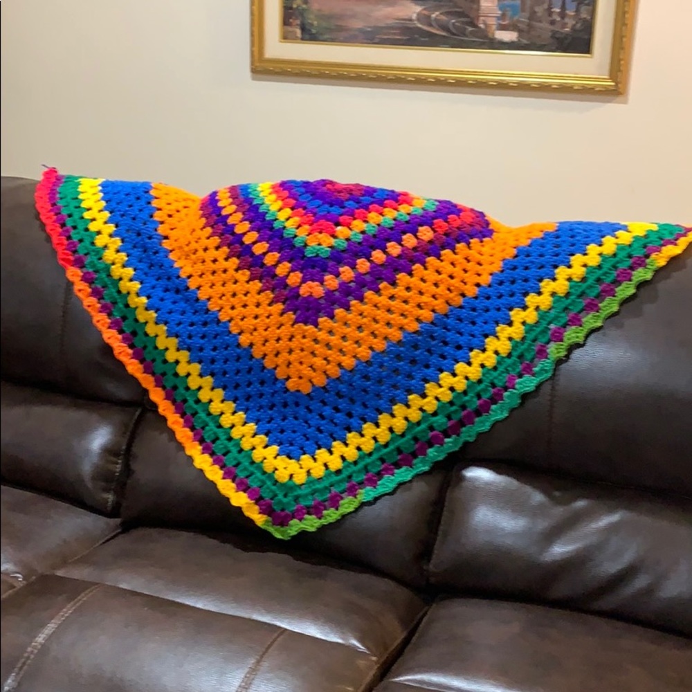 Handmade crochet throw/quilt